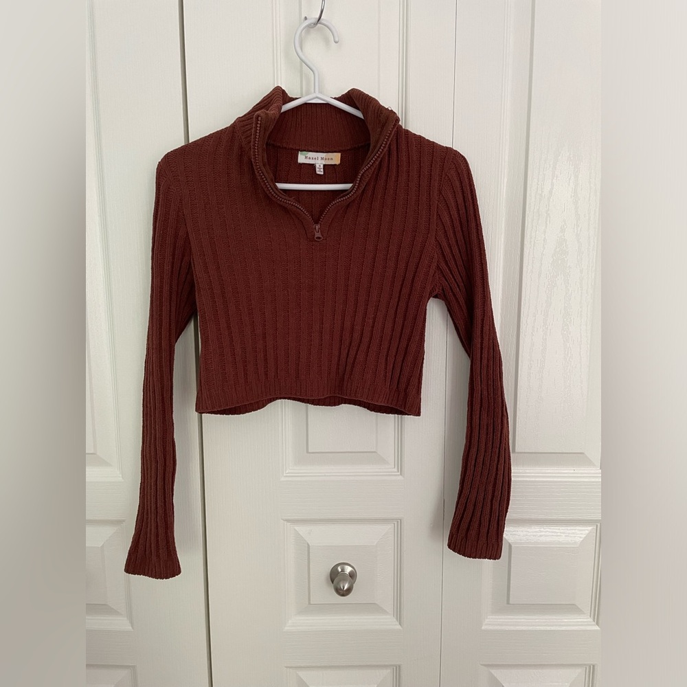 Hazel Moon Cropped Knit Sweater